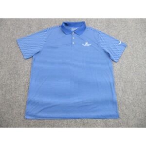 Nike Golf Polo Shirt Mens 2XL Blue Striped Dri FIT The Breakers Palm Beach